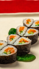 Sushi in the shape of a heart for Valentine's Day