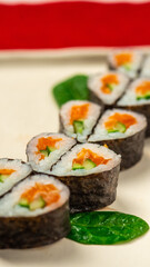 Sushi in the shape of a heart for Valentine's Day