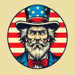 Vector logo uncle sam - obrazy, fototapety, plakaty