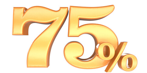75 percent 3d rendering gold metal discount