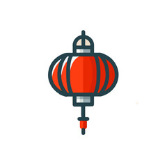 Illustration of Chinese lantern. Flat and minimalist design. Happy Chinese new year