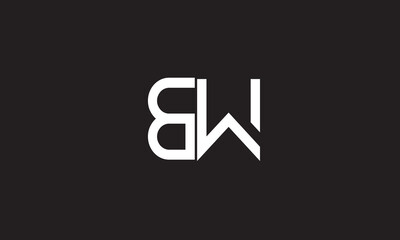 Fototapeta premium BW, WB, W, B Abstract Letters Logo Monogram