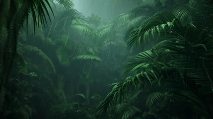 Fotobehang Dia chuvoso na floresta tropical  © vitor