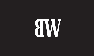 Obraz premium BW, WB, W, B Abstract Letters Logo Monogram