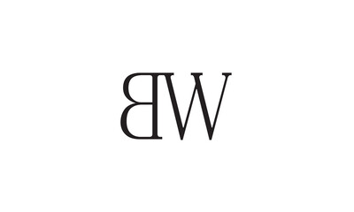 BW, WB, W, B Abstract Letters Logo Monogram