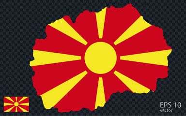 Vector map of North Macedonia. Vector design isolated on grey background.
