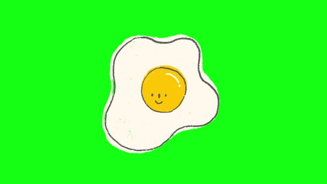 Cute fried egg cartoon animation