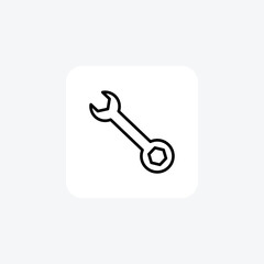 Spanner black outline icon , vector, pixel perfect, illustrator file