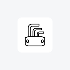 Allen Wrench black outline icon , vector, pixel perfect, illustrator file