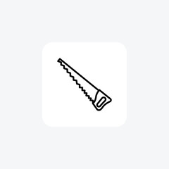 Hacksaw black outline icon , vector, pixel perfect, illustrator file