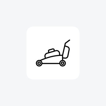 recommend clip art: Lawn Mower black outline icon , vector, pixel perfect, illustrator file