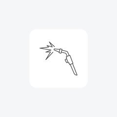 Welding Torch grey thin line icon , vector, pixel perfect, illustrator file