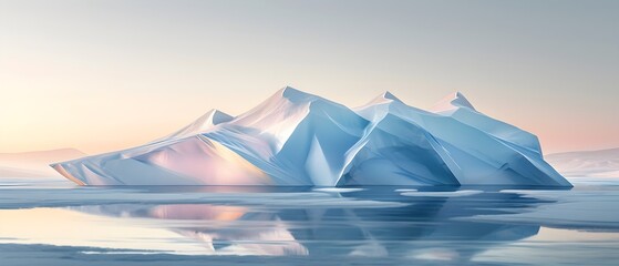 Fototapeta na wymiar Serene Iceberg Reflection at Twilight
