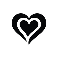 heart black love logo vector illustration template design