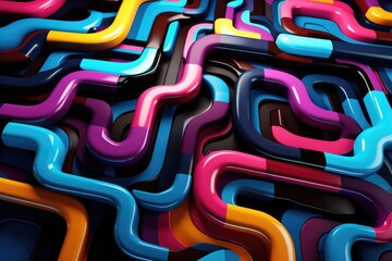 Abstract background made of multicolored plastic tubes