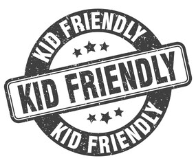 kid friendly stamp. kid friendly label. round grunge sign