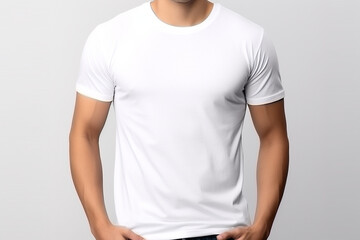 Woman in White Tshirt Mockup created with Generative AI