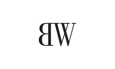 Obraz premium BW, WB, W, B Abstract Letters Logo Monogram