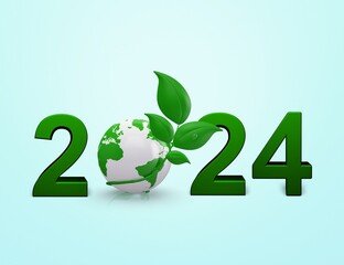 2024 New Year green recycling environment.