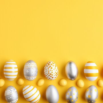 golden easter eggs on white background