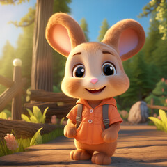 Little rabbit in the big forest