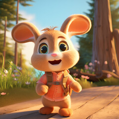 Little rabbit in the big forest