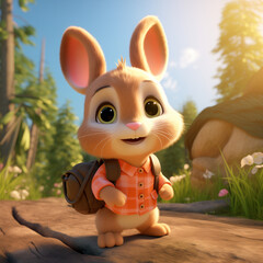 Little rabbit in the big forest