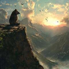 bear on cliff