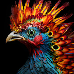 chichken colorful, head