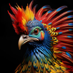 chichken colorful, head