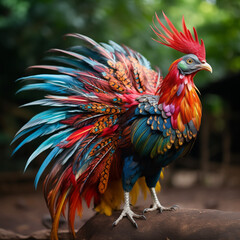 chicken , chicken colorful, rainbow