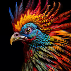 chichken colorful, head