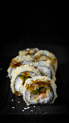 Still life from sushi. Dark and moody style