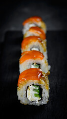 Still life from sushi. Dark and moody style