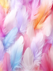 Pink feathers, soft texture, color colorful, fluffy, pattern, plume, light design purple, colored, wallpaper, plumage