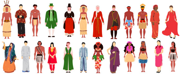 different set of people in traditional dress