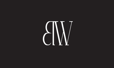 BW, WB, W, B Abstract Letters Logo Monogram