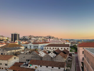 Beautiful view of the city of Coimbra. At the end of the day.