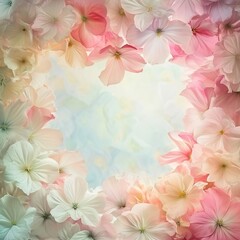 Fototapeta na wymiar Mother's Day Pastel Floral Heart Background