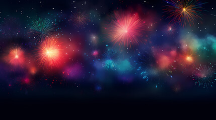 Fototapeta premium Beautiful creative holiday background with fireworks and sparkles