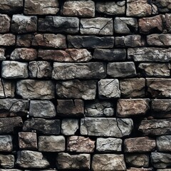 Naklejka premium Seamless Gray Stone Wall Texture - High-Quality Background Pattern for Design and Decor