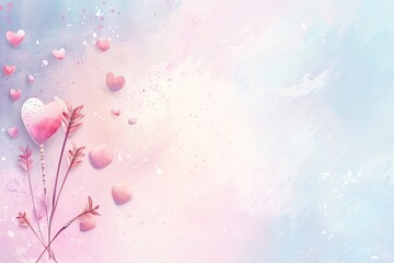 Naklejka premium Charming Cupid's Arrows in Pastel with Hearts