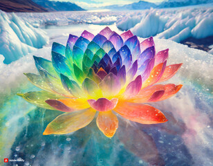 Rainbow Lotus in the Glacier