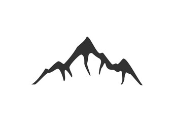 Mountain logo flat vector illustration logo stamp collection of rocky mountain top peaks