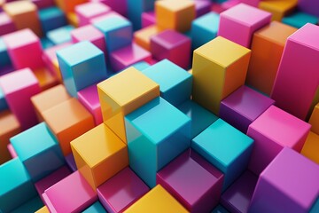 3D colorful cubes for background or wallpaper
