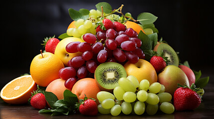 Naklejka na ściany i meble mix fresh fruits and vegetables , Generate AI