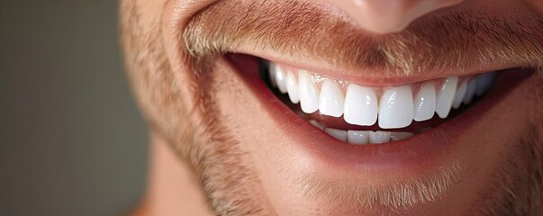 Obraz premium White smile of young man showing healthy tooth and mouth dentistry in dental care background happy face with clean whitening cheerful beauty laughter perfect fresh oral health handsome guy in clinic