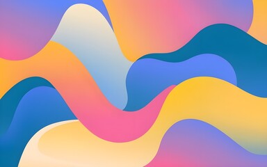 Pink Blue White Yellow Gradient Liquid Wave Abstract Background, illustration