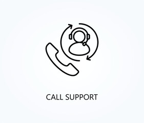 Call support vector icon. Simple element illustration sign symbol EPS