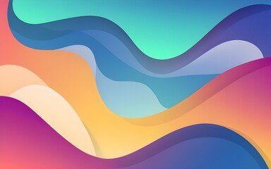 Pink Blue White Yellow Gradient Liquid Wave Abstract Background, illustration